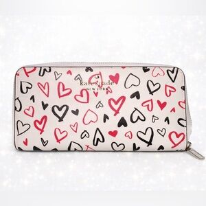 Kate Spade White and Pink Heart Wallet